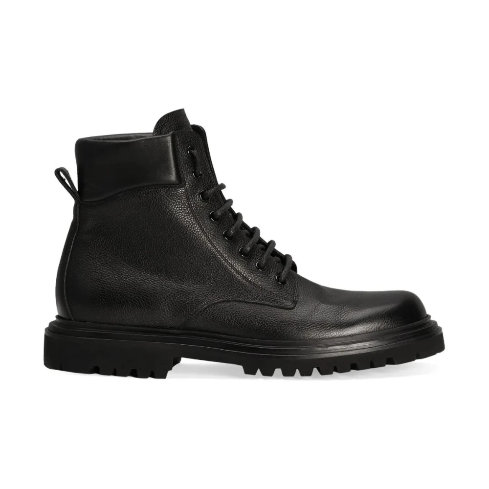 Dolce & Gabbana Mannelijk Zwart Schoenen Heren, 44 Eu, Leer, Kuit Enkellaarsjes