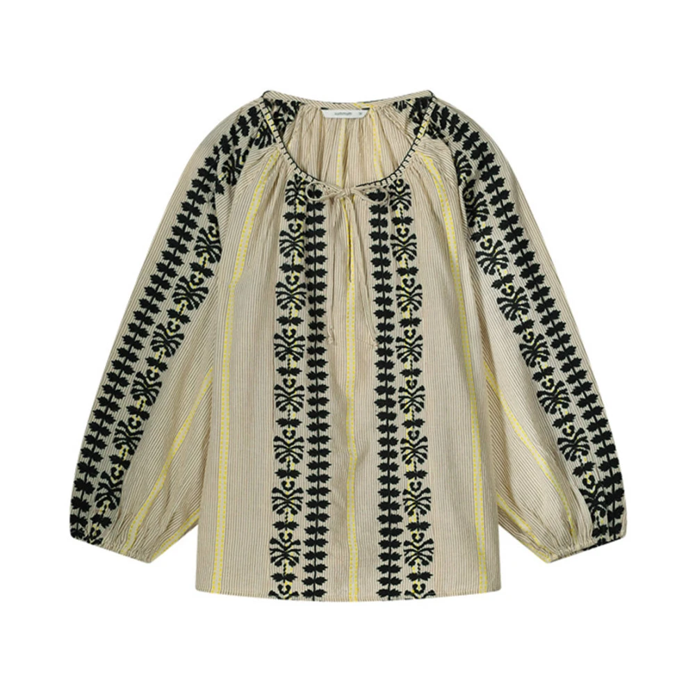 Summum Woman Gestreepte Longsleeve Top Multicolor Dames