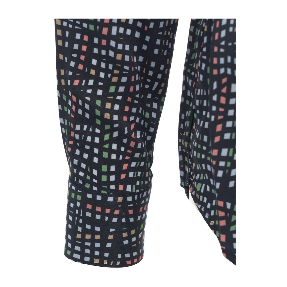 Himon's Gedrukte overhemd met cutaway kraag Blue Dames