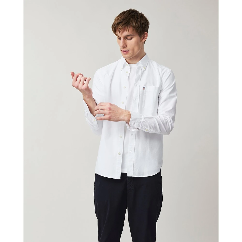 Lexington Witte Casual Oxford Button-Down Overhemd White Heren