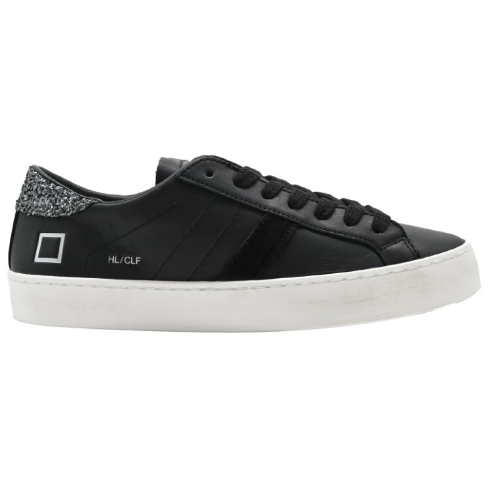 D.a.t.e. Zwarte Lage Kalf Sneakers Black Dames