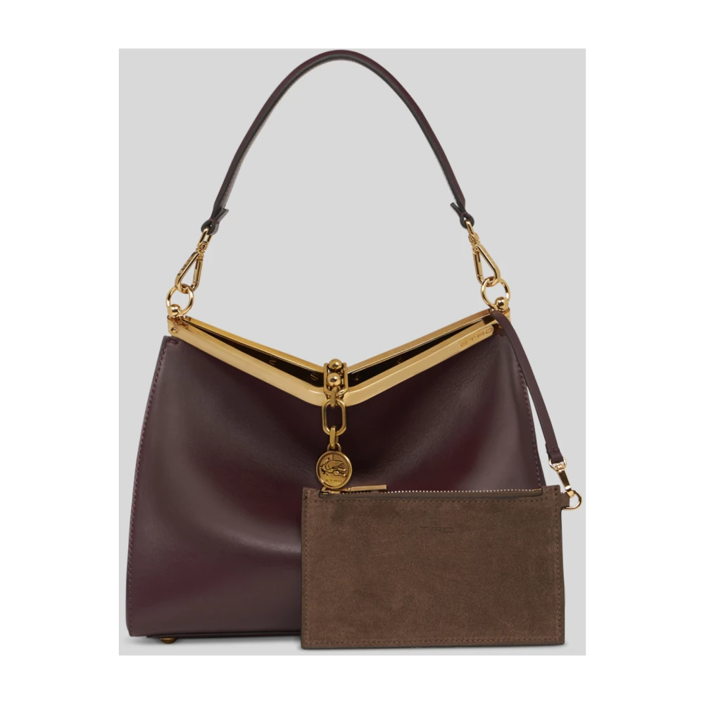 ETRO Iconische Vela Media Leren Tas Brown Dames