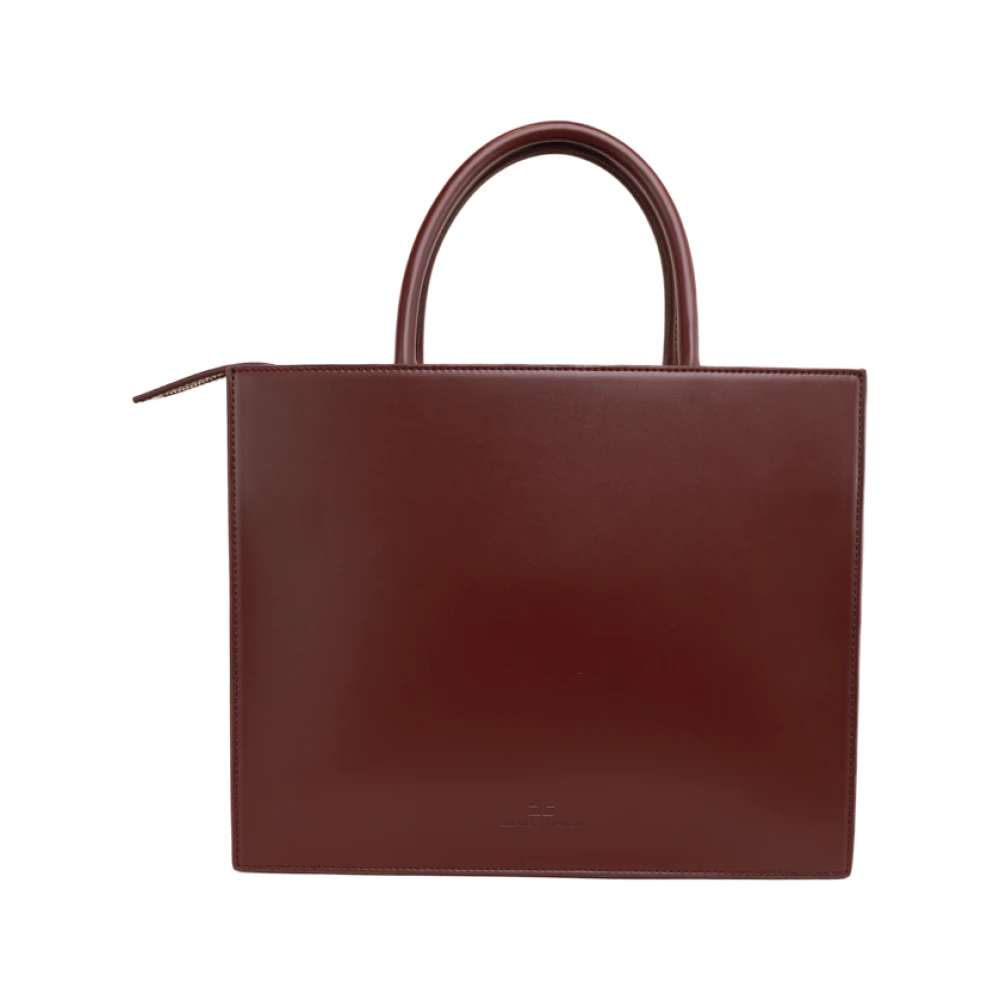 Elisabetta Franchi Grote Handtas met Metalen Logo Red Dames