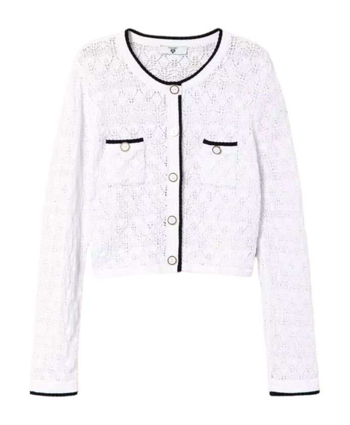 cardigan-en-coton-a-motif-avec-elastique