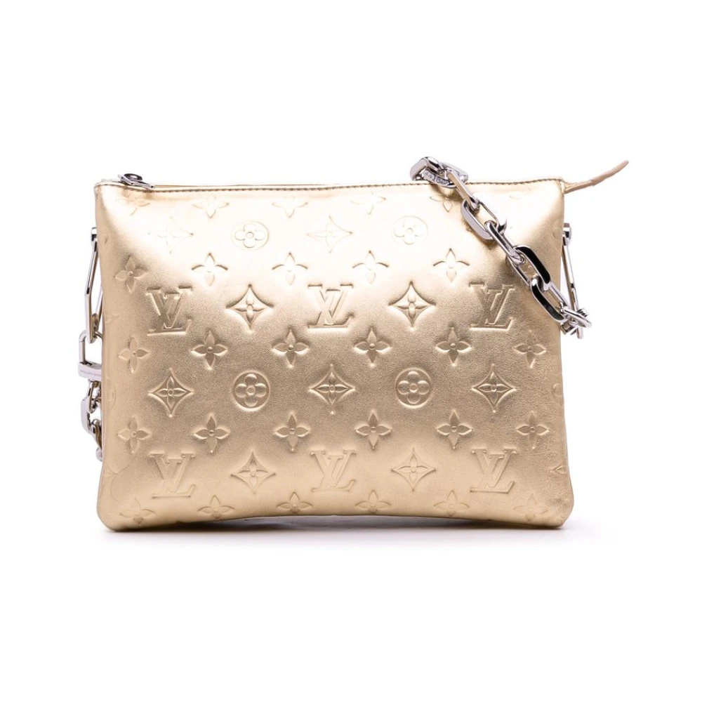 Louis Vuitton Vintage Women's Yellow Pre-Owned Embossed Leather Pouch