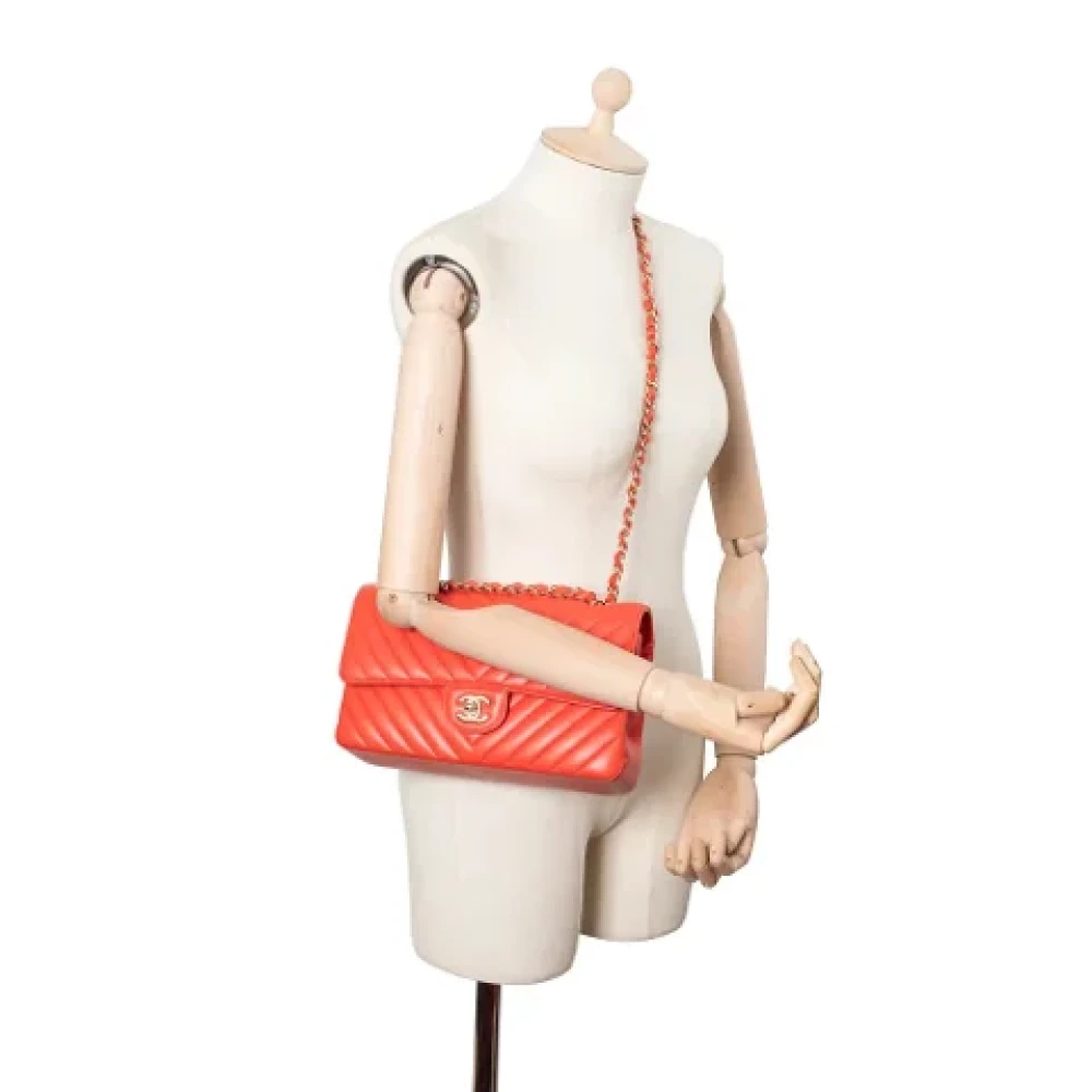 Chanel Vintage Pre-owned Leather chanel-bags Orange Dames