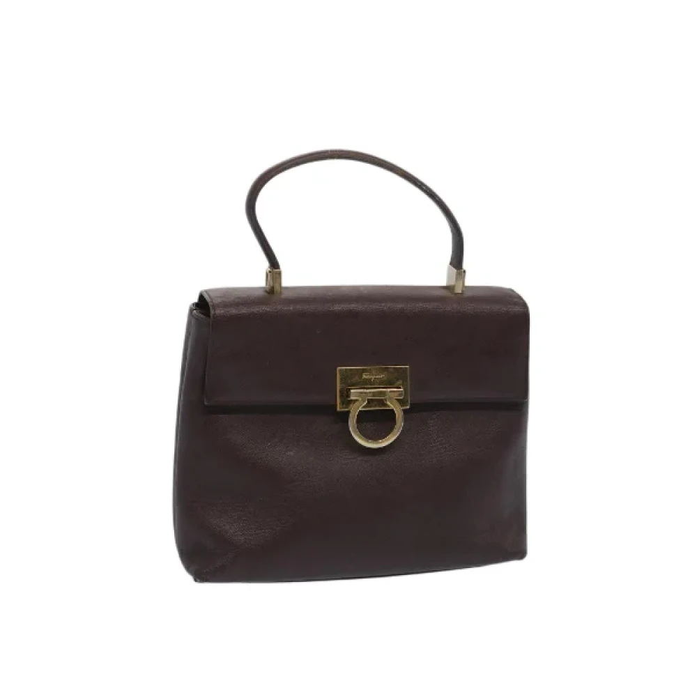 Salvatore Ferragamo Pre-owned Leather handbags Brown Dames
