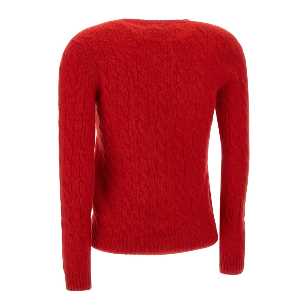 Polo Ralph Lauren Rode Klassieke Wol Kasjmier Trui Red Dames