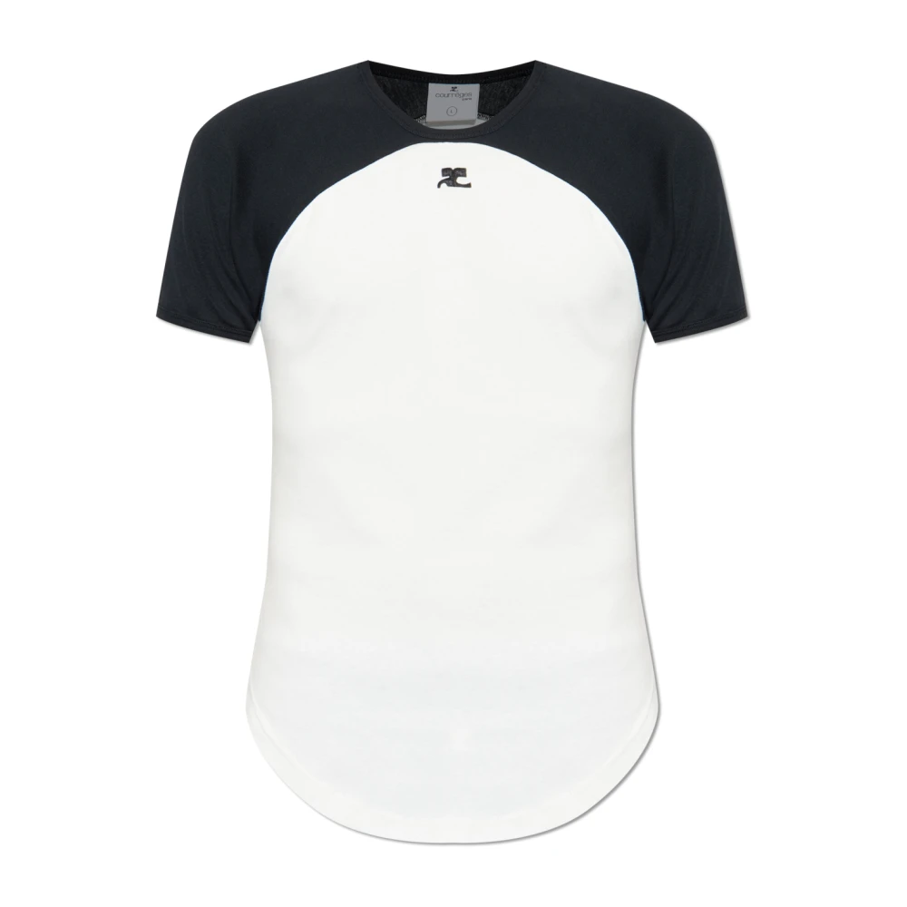 Courrèges White T-Shirts, Male, Xs, T-Shirt With Logo
