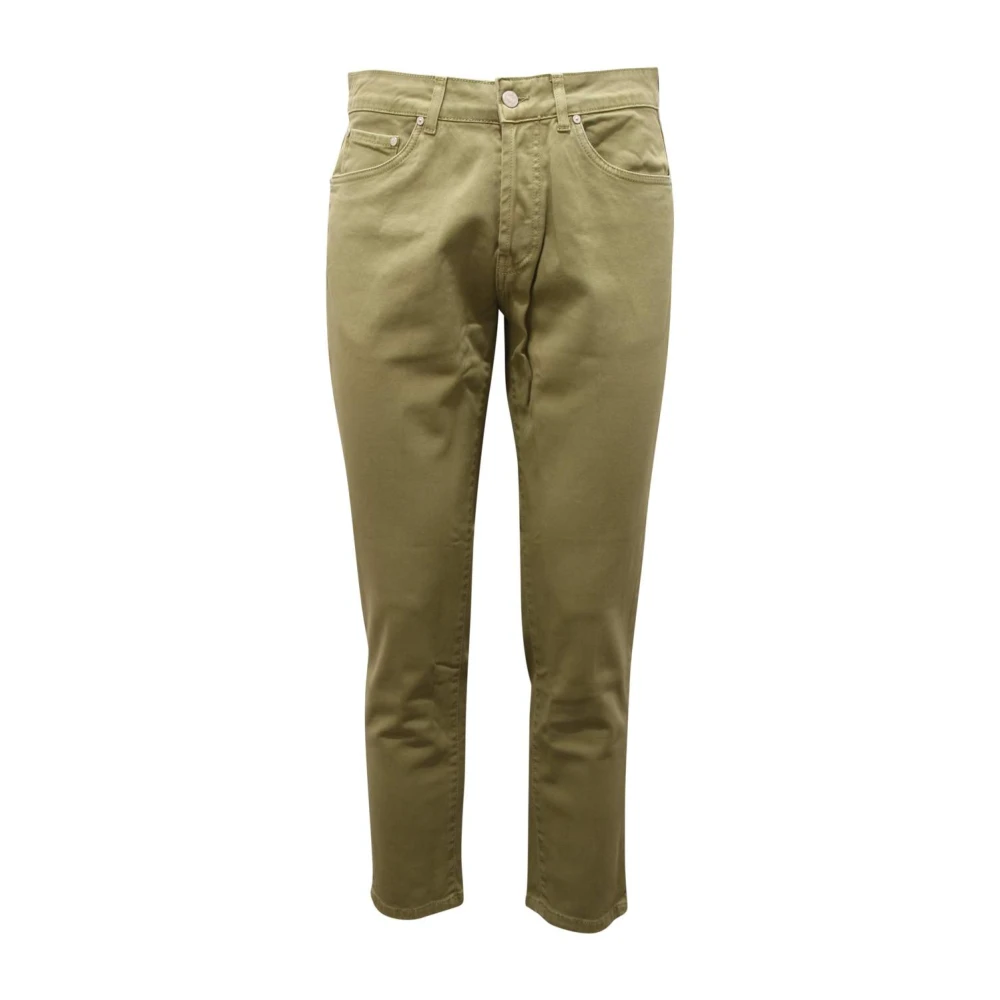 Liu Jo Men's Green Slim-Fit Trousers, W32, Tape Trousers