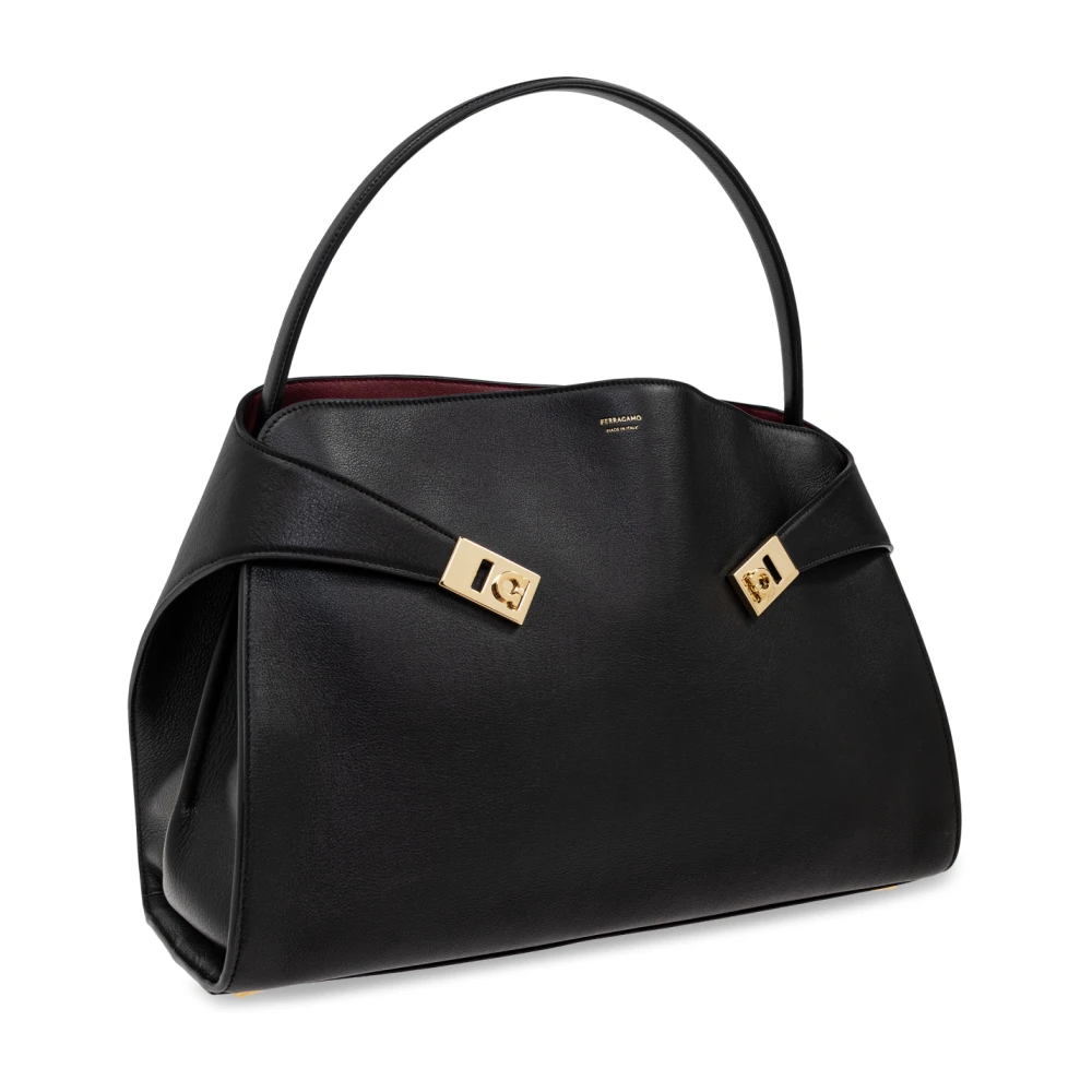 Salvatore Ferragamo Suède schoudertas Hug Black Dames