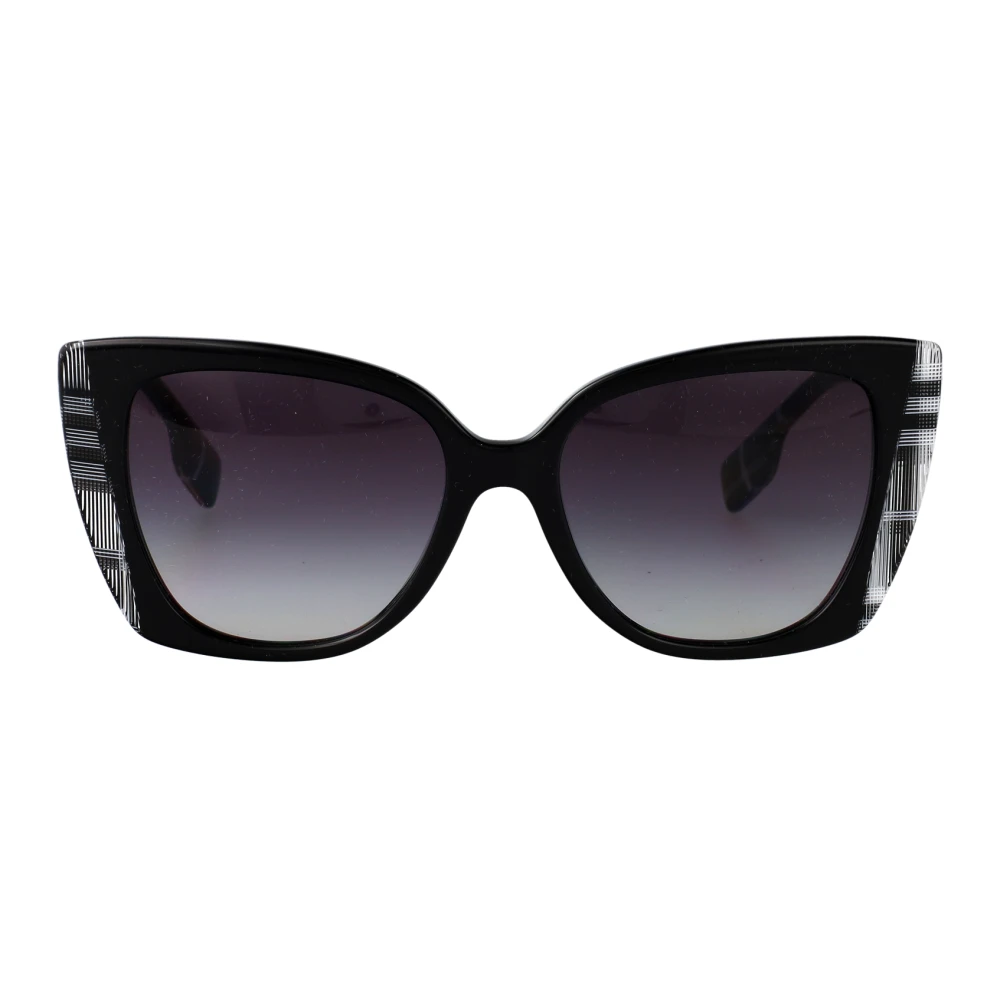 Burberry Women's Black Cat Eye Sunglass W/ White Check Grey Gradient Be4393 Meryl - Image 6