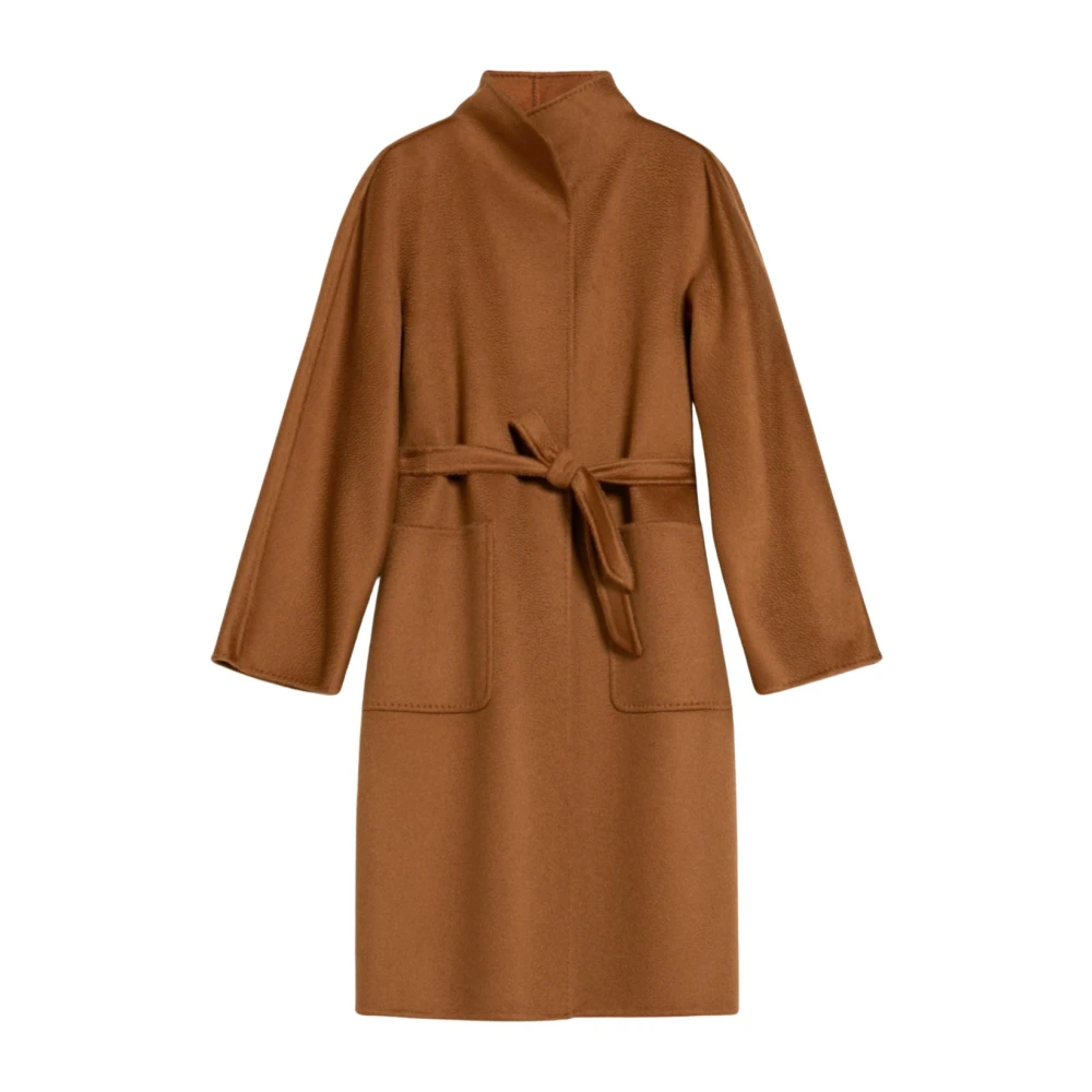 Max Mara Luxe Kasjmierjas met Riem Beige Dames