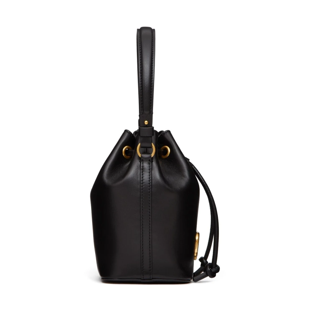 Valentino Garavani Zwarte VLogo Signature Trekkoord Tas Black Dames