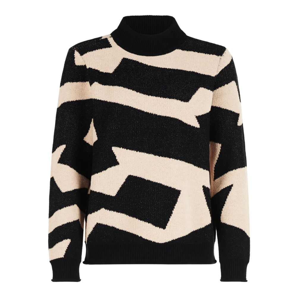 Betty Barclay Grafische Jacquard Gebreide Trui Black Dames