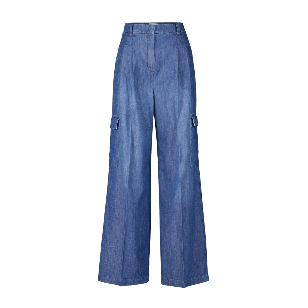 Seductive Wide-Fit Jeans Frankie met Plooien Blue Dames