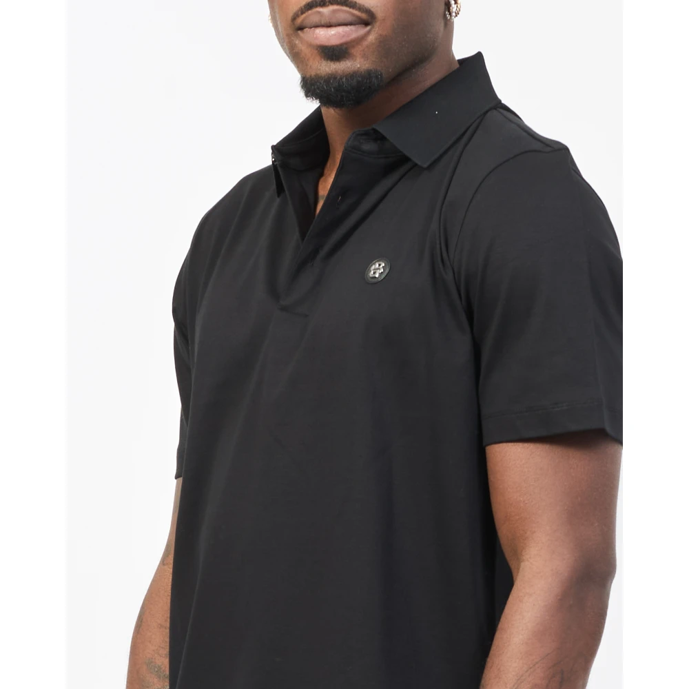 Hugo Boss Zwarte Polo Shirt met Monogram Patch Black Heren