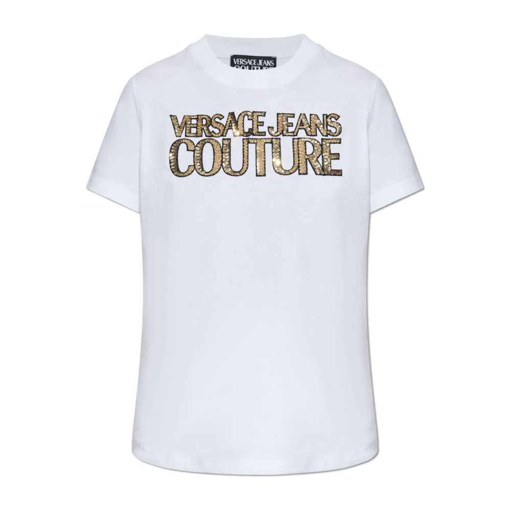 Versace Jeans Couture T-shirt med logotyp White, Dam