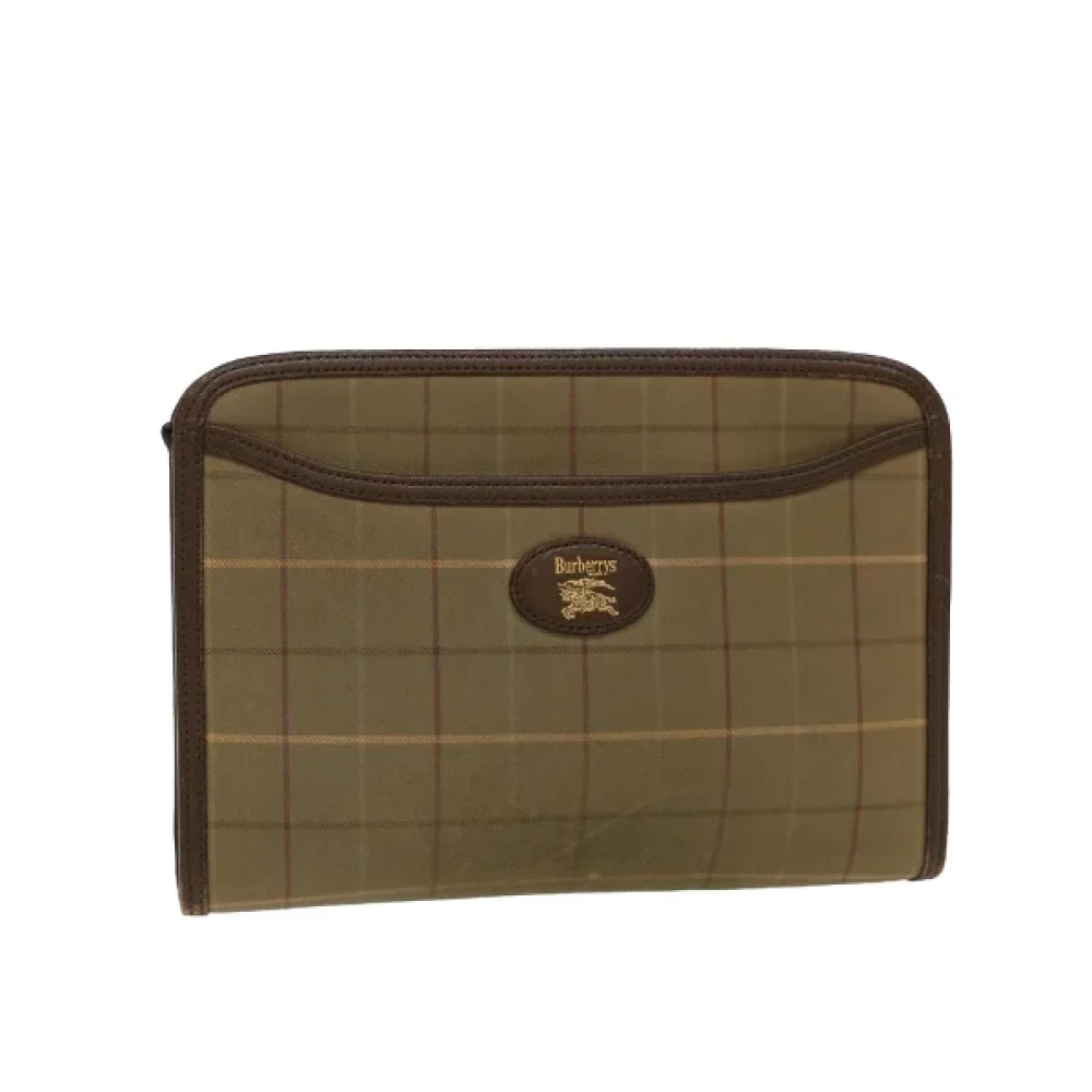 Burberry Vintage Pre-owned Cotton clutches Green Dames