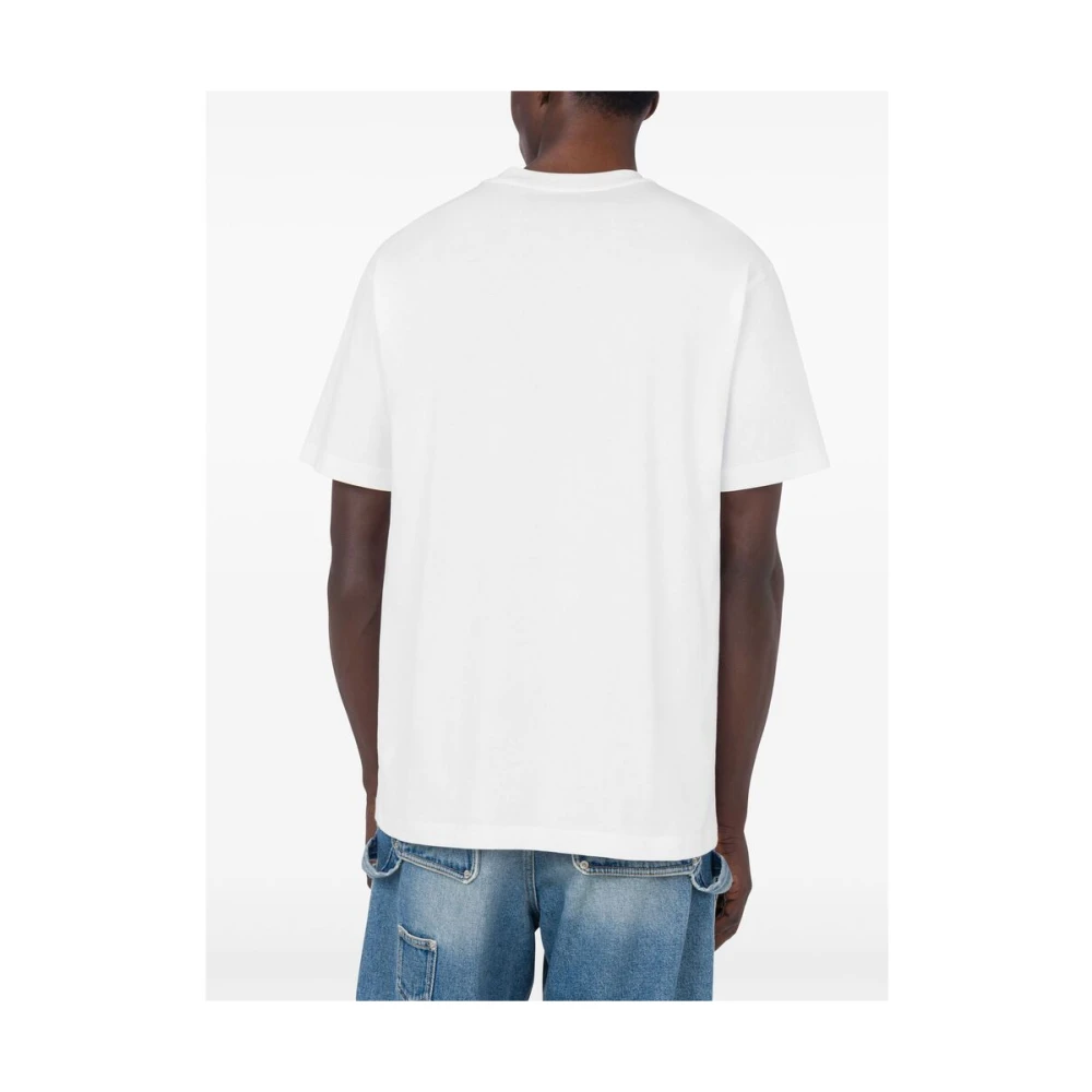 Moschino Wit Katoenen Jersey Crew Neck T-shirt White Heren