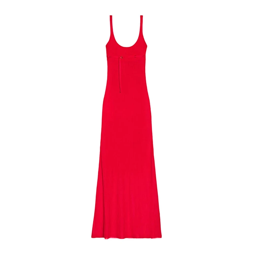 Jacquemus Red Knitted Dresses, Female, M, La Robe Maille Oranger Jersey