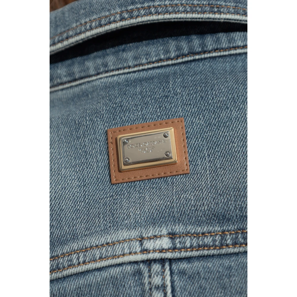 Dolce & Gabbana Denim jas met vintage effect Blue Dames