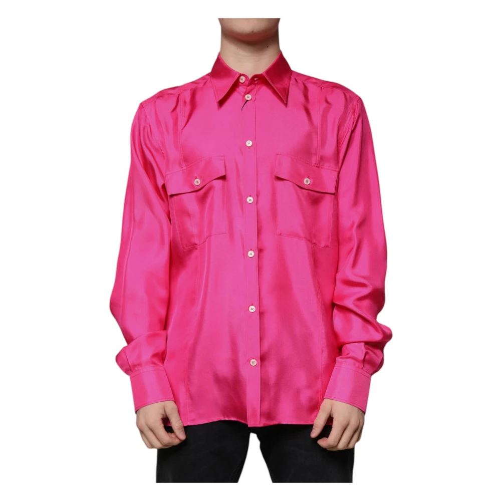 Dolce & Gabbana Men's Pink Button Down Shirt