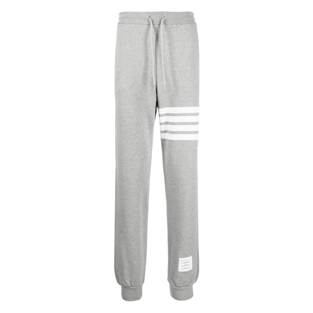 Thom Browne Grijze 4-Bar Loopback Sweatpants Gray Heren