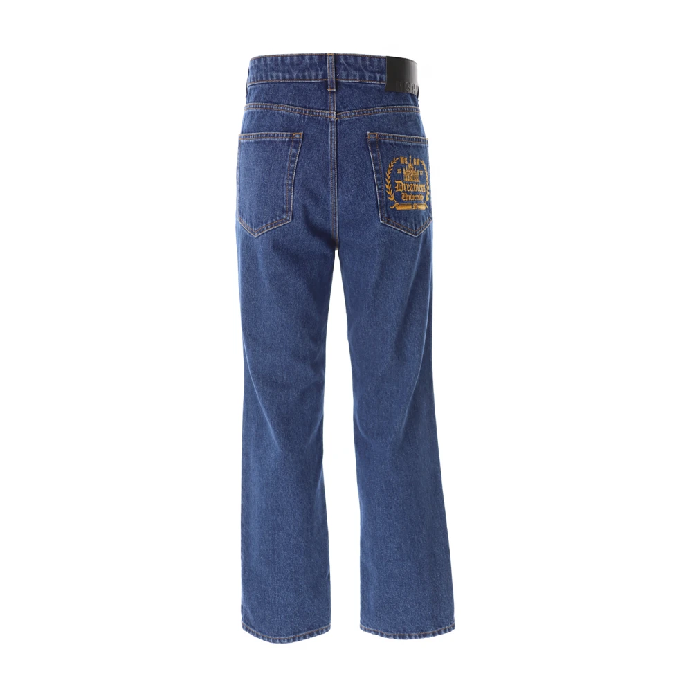 Msgm Klassieke Heren Jeans Blauw Rechte Pasvorm Blue Heren