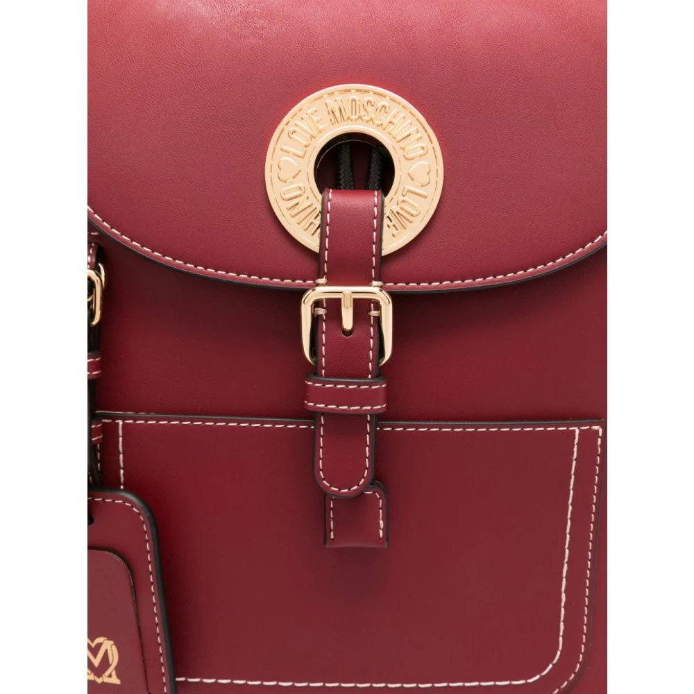 Love Moschino Bordeaux Rood Faux Leren Rugzak Red Dames