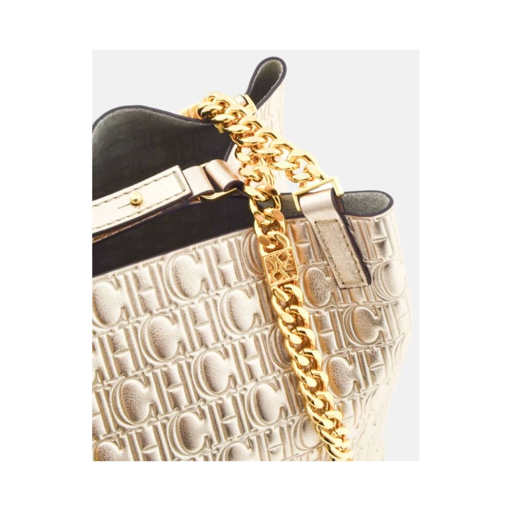 Carolina Herrera Matryoshka Chain XS Platino Tas Beige Dames