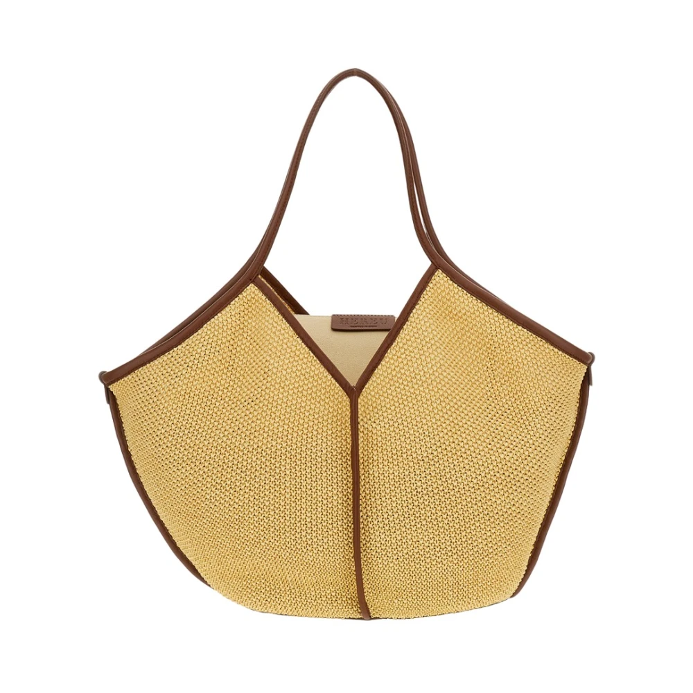 Hereu Women's Beige Borsa A Spalla Con Due Manici - Shopping Bags - One Size - Bags