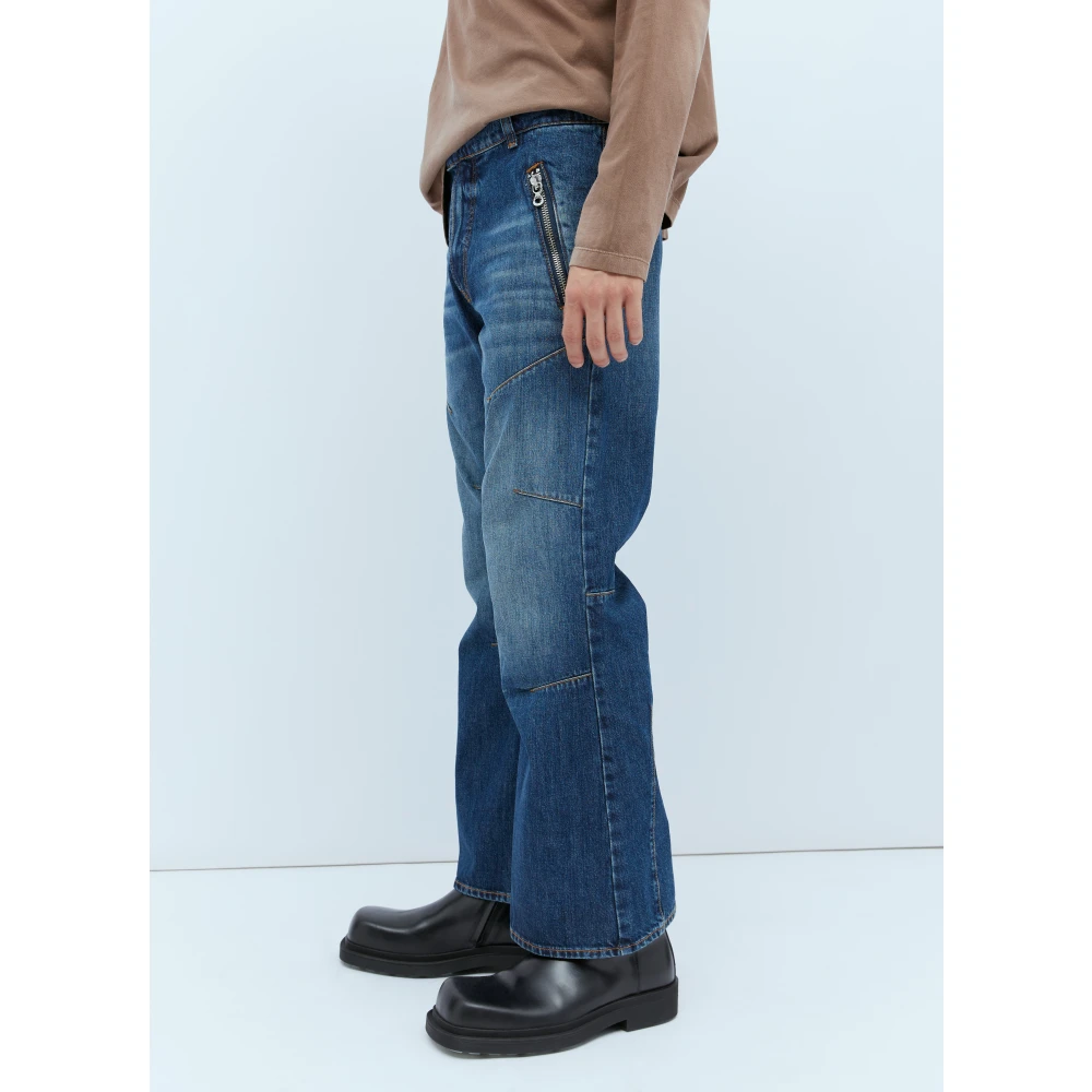 Diesel Slim-Fit Denim Jeans met Ritszakken Blue Heren
