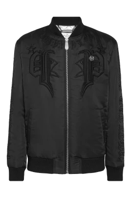 Logo Embroidered Bomber Jacket