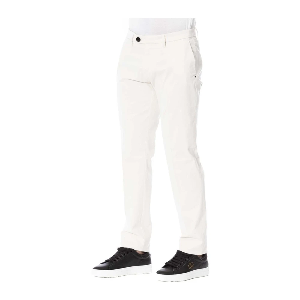 Trussardi Witte Katoenen Rits Jeans Broek White Heren