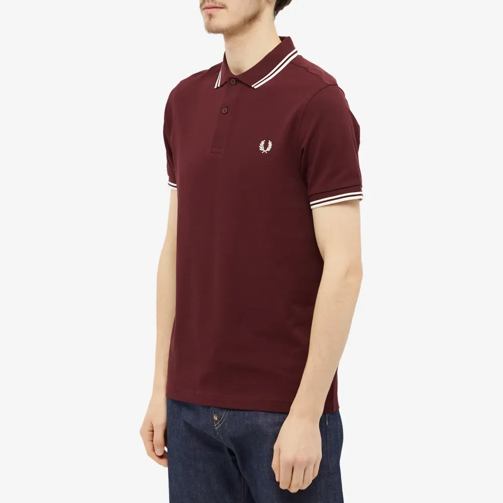 Fred Perry Slim Fit Twin Tipped Polo Eigentijds Model Red Heren