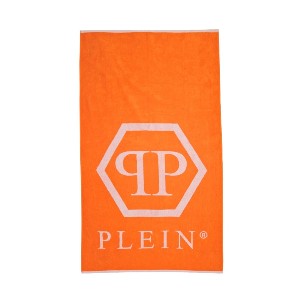 Philipp Plein Oranje Strandhanddoek met Brand Logo Orange Unisex