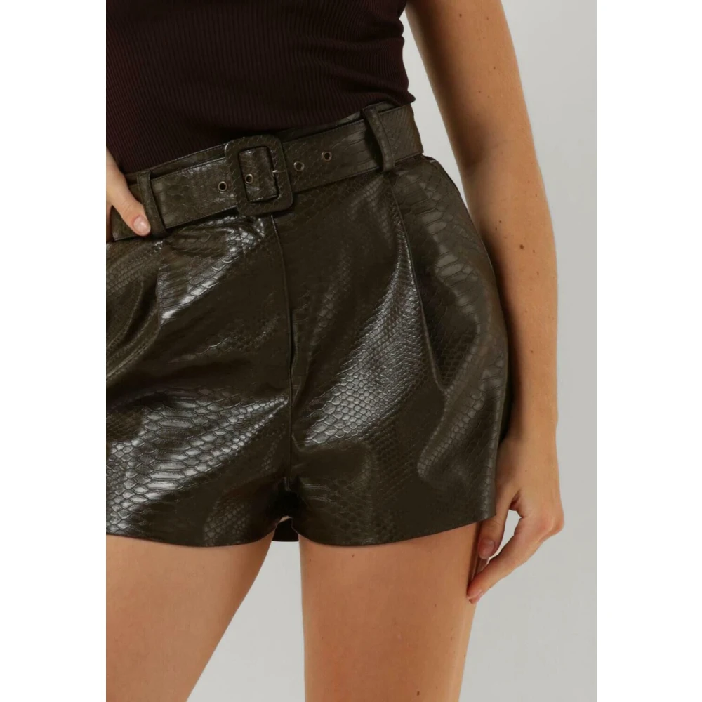 Twinset Groene Slangenprint Shorts Green Dames