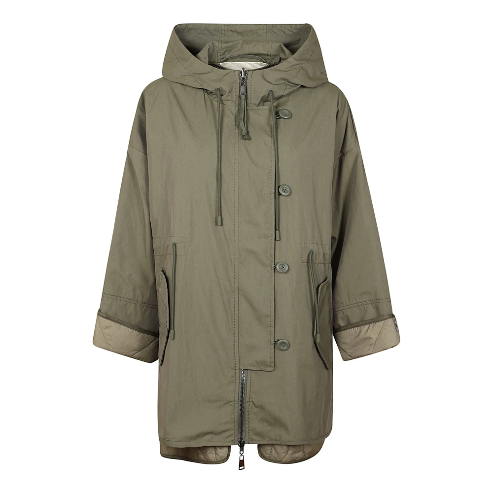 Max Mara Weekend Omkeerbare katoenen parka in khaki Green Dames