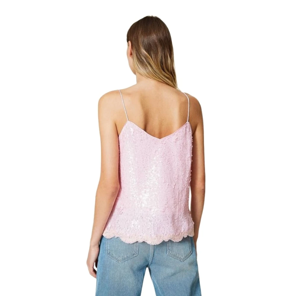 Twinset Mouwloze Top Pink Dames