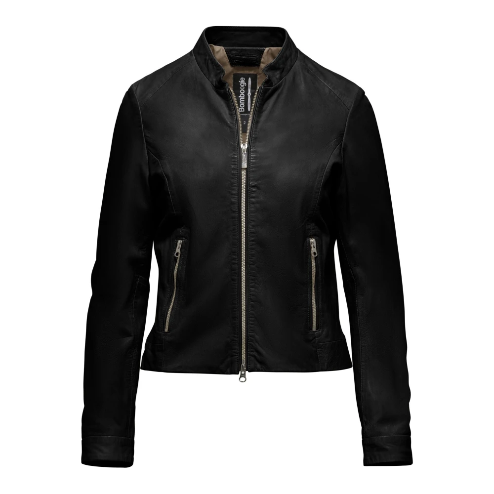Bomboogie Donna Nero - Naty Leather Jacket - Jackets - L