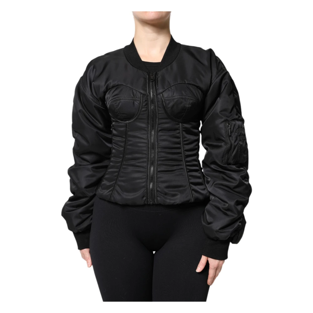 Dolce & Gabbana Women's Black Nylon Bustier Corset Jacket