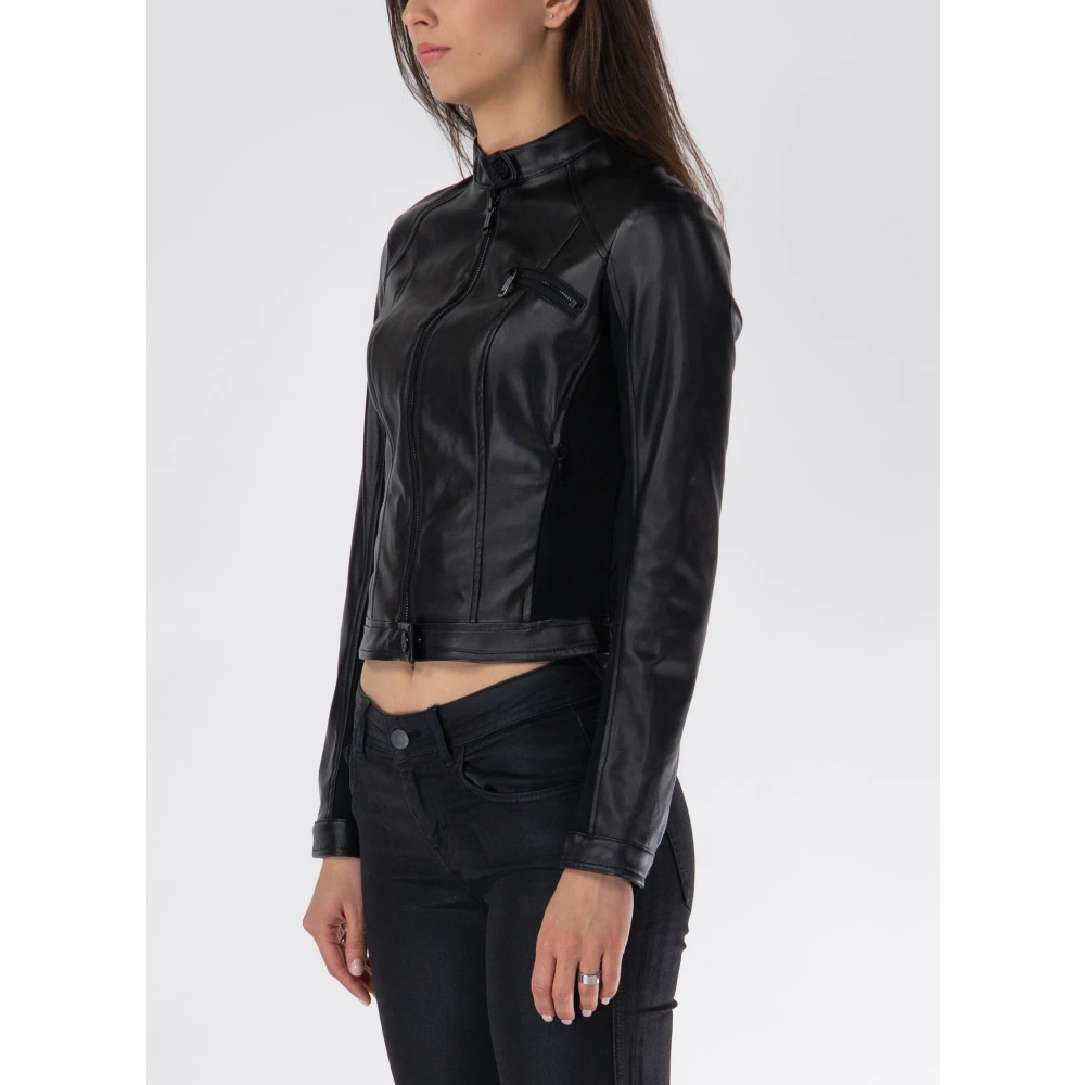 Guess Eco Leren Jas Black Dames