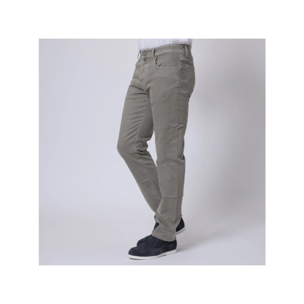 Jacob Cohën Slim Comfortabele Taupe Katoenen Jeans Gray Heren
