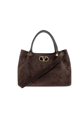 Suede Logo Shopper Bag