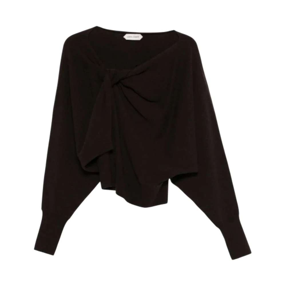 Alberta Ferretti Women's Brown V-Neck Knitwear - V-Neck Knitwear - M - Knitwear