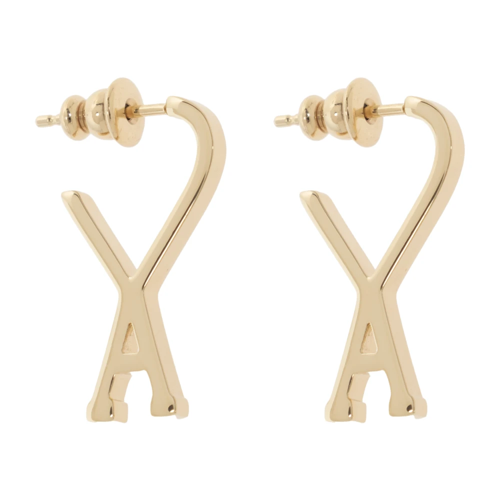 Ami Paris Unisex Geel Accessoires One Size, Oorbellen Van Messing