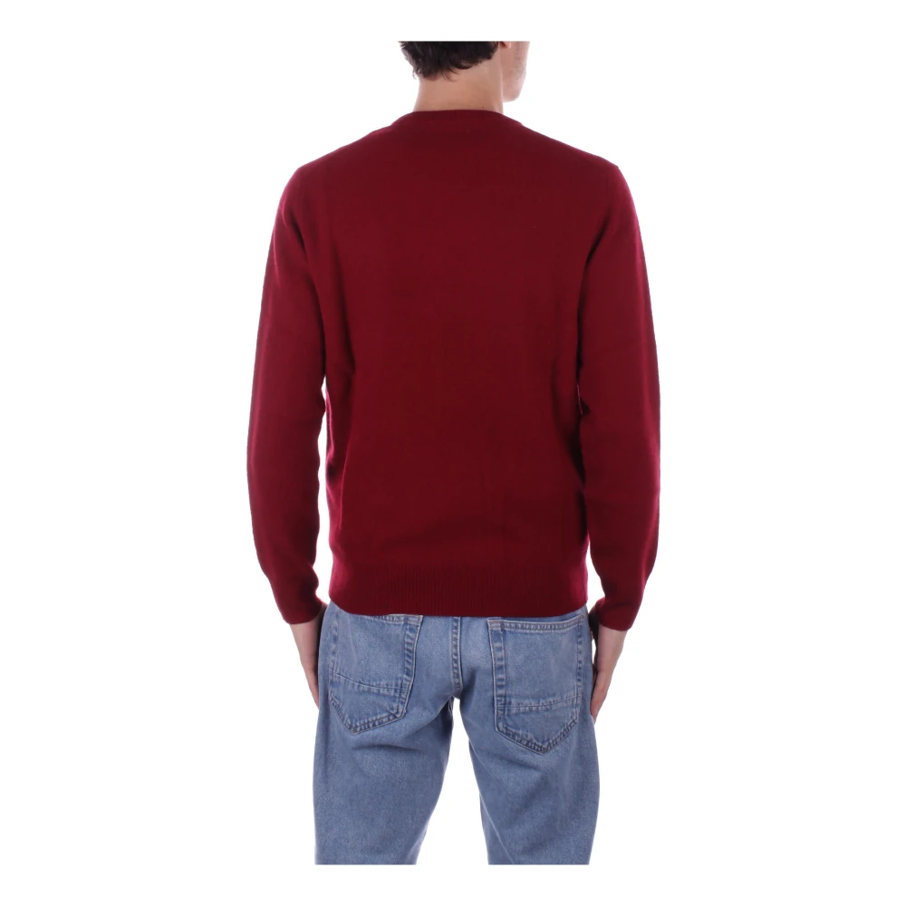 Saint Barth Bordeaux Logo Sweater Regular Fit Red Heren