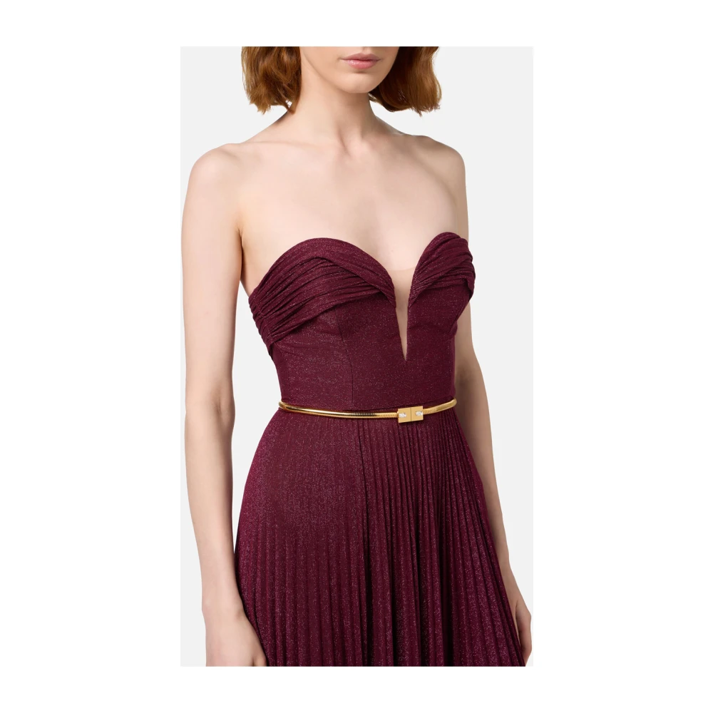 Elisabetta Franchi Rouge Noir Lange Jurk Italië Red Dames