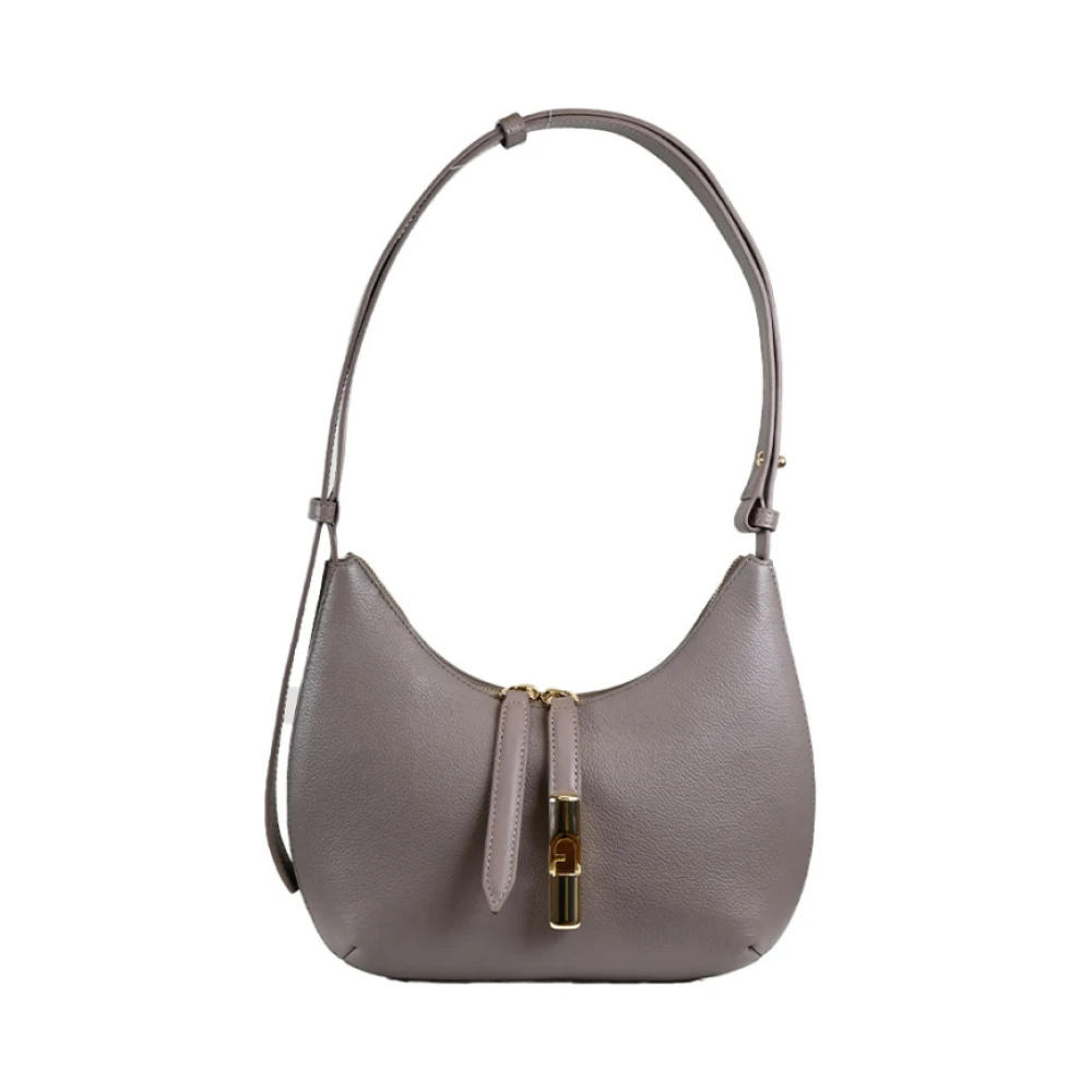Furla Women's Gray Shoulder Bags, One Size, Grey Shoulder Bag With Rounded Shape